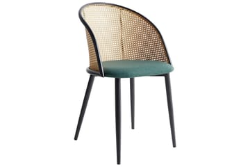 Sett med 2 spisestuestoler Cornell - Grønn, svart, lyst tre - Møbler - Stoler - Spisestuestoler & kjøkkenstoler