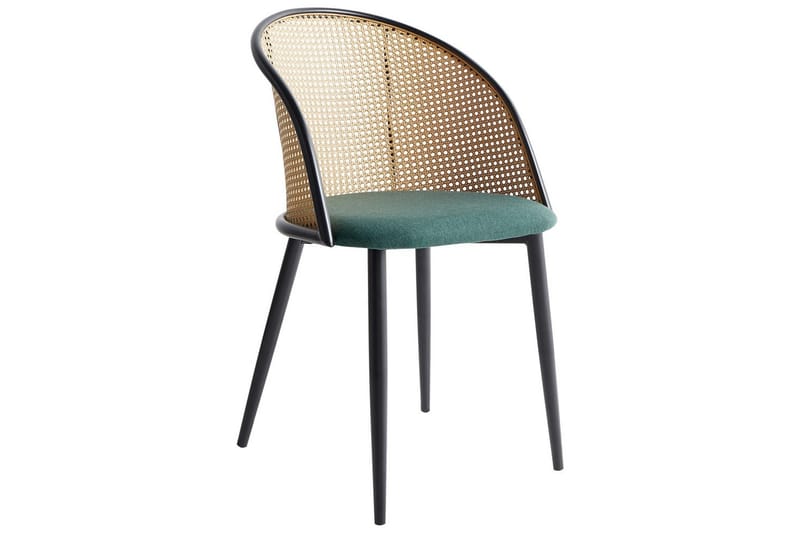 Sett med 2 spisestuestoler Cornell - Grønn, svart, lyst tre - Møbler - Stoler - Spisestuestoler & kjøkkenstoler