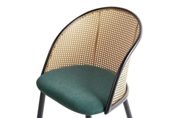 Sett med 2 spisestuestoler Cornell - Grønn, svart, lyst tre - Møbler - Stoler - Spisestuestoler & kjøkkenstoler