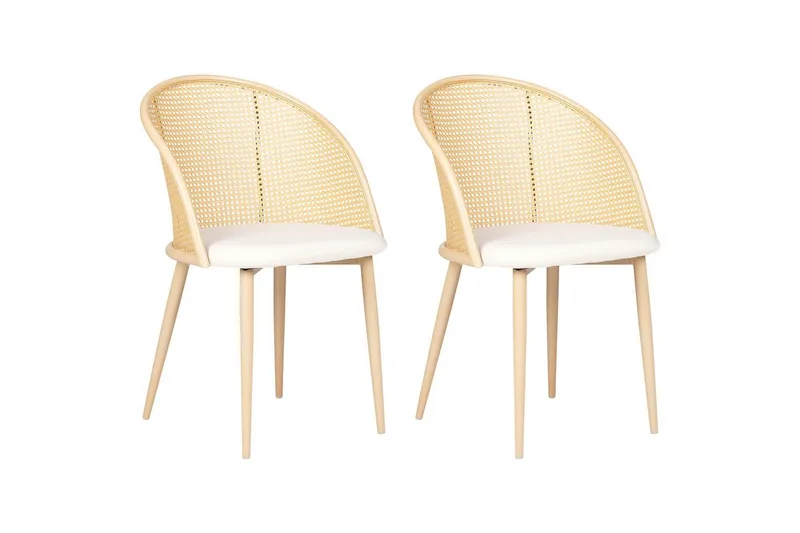 Sett med 2 spisestuestoler Cornell - Lyst tre, beige - Møbler - Stoler - Spisestuestoler & kjøkkenstoler