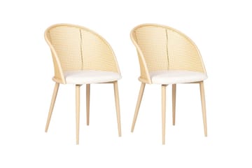 Sett med 2 spisestuestoler Cornell - Lyst tre, beige - Møbler - Stoler - Spisestuestoler & kjøkkenstoler