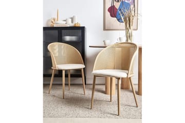Sett med 2 spisestuestoler Cornell - Lyst tre, beige - Møbler - Stoler - Spisestuestoler & kjøkkenstoler