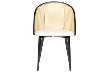 Sett med 2 spisestuestoler Cornell - Svart, beige, lyst tre - Møbler - Stoler - Spisestuestoler & kjøkkenstoler