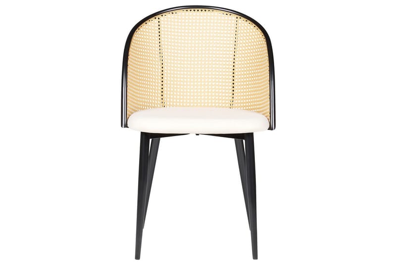 Sett med 2 spisestuestoler Cornell - Svart, beige, lyst tre - Møbler - Stoler - Spisestuestoler & kjøkkenstoler