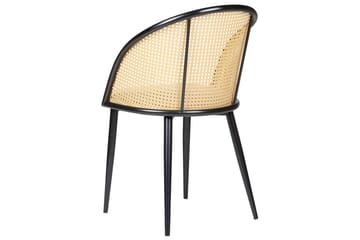 Sett med 2 spisestuestoler Cornell - Svart, beige, lyst tre - Møbler - Stoler - Spisestuestoler & kjøkkenstoler