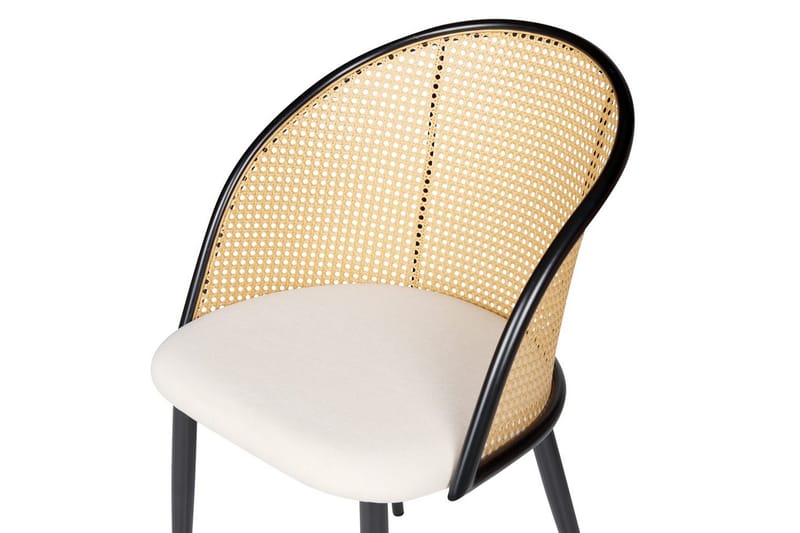 Sett med 2 spisestuestoler Cornell - Svart, beige, lyst tre - Møbler - Stoler - Spisestuestoler & kjøkkenstoler