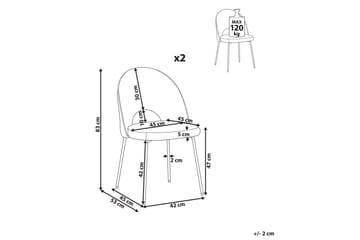 Sett med 2 spisestuestoler Covelo - Svart - Møbler - Stoler - Spisestuestoler & kjøkkenstoler