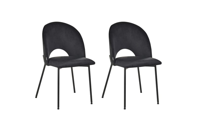Sett med 2 spisestuestoler Covelo, Svart