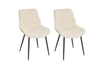 Sett med 2 spisestuestoler Dubrovnik - Beige, svart/Bouclé - Møbler - Stoler - Spisestuestoler & kjøkkenstoler