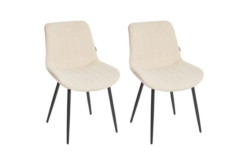 Sett med 2 spisestuestoler Dubrovnik - Beige, svart/Bouclé - Møbler - Stoler - Spisestuestoler & kjøkkenstoler