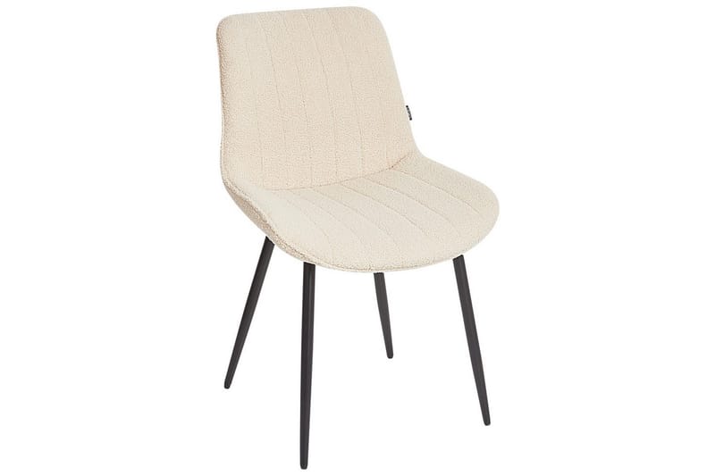 Sett med 2 spisestuestoler Dubrovnik - Beige, svart/Bouclé - Møbler - Stoler - Spisestuestoler & kjøkkenstoler