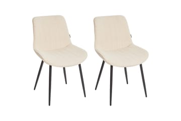Sett med 2 spisestuestoler Dubrovnik - Beige, svart/Bouclé - Møbler - Stoler - Spisestuestoler & kjøkkenstoler