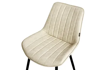 Sett med 2 spisestuestoler Dubrovnik - Beige, svart/kunstkinn - Møbler - Stoler - Spisestuestoler & kjøkkenstoler