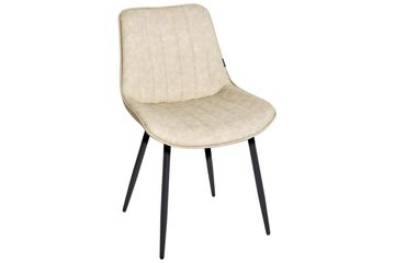 Sett med 2 spisestuestoler Dubrovnik - Beige, svart/Kunstlær - Møbler - Stoler - Spisestuestoler & kjøkkenstoler
