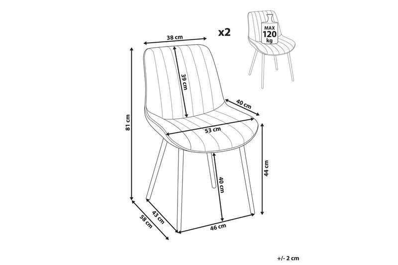 Sett med 2 spisestuestoler Dubrovnik - Brun, Svart/Kunstlær - Møbler - Stoler - Spisestuestoler & kjøkkenstoler