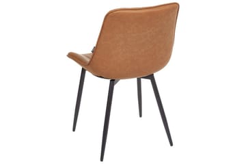 Sett med 2 spisestuestoler Dubrovnik - Brun, Svart/Kunstlær - Møbler - Stoler - Spisestuestoler & kjøkkenstoler