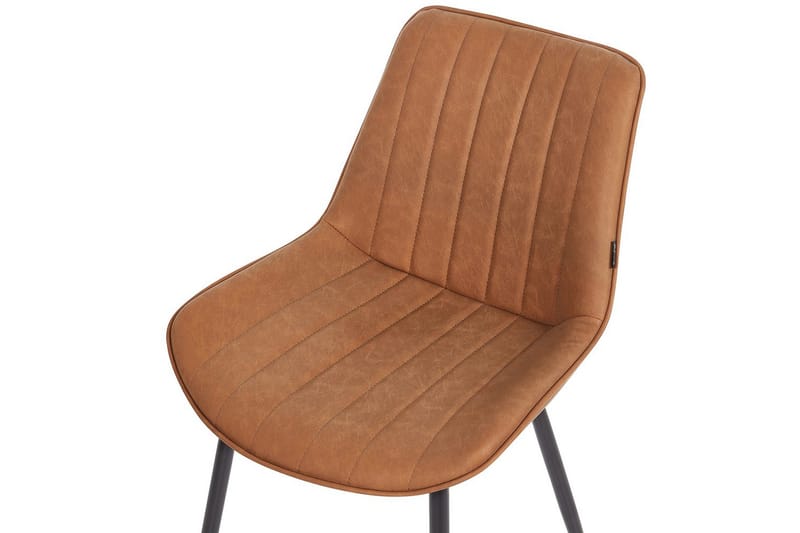 Sett med 2 spisestuestoler Dubrovnik - Brun, Svart/Kunstlær - Møbler - Stoler - Spisestuestoler & kjøkkenstoler