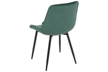 Sett med 2 spisestuestoler Dubrovnik - Grønn, svart/Fløyel - Møbler - Stoler - Spisestuestoler & kjøkkenstoler