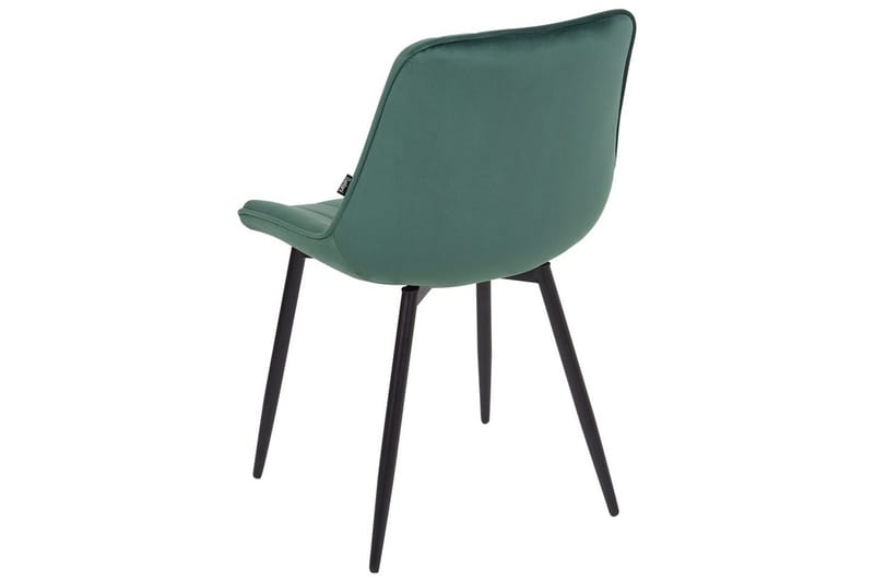 Sett med 2 spisestuestoler Dubrovnik - Grønn, svart/Fløyel - Møbler - Stoler - Spisestuestoler & kjøkkenstoler