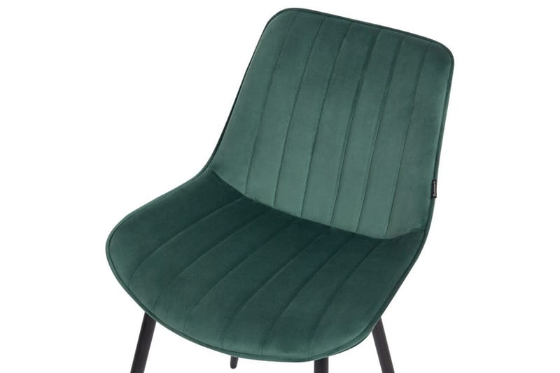 Sett med 2 spisestuestoler Dubrovnik - Grønn, svart/Fløyel - Møbler - Stoler - Spisestuestoler & kjøkkenstoler