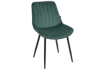 Sett med 2 spisestuestoler Dubrovnik - Grønn, svart/Fløyel - Møbler - Stoler - Spisestuestoler & kjøkkenstoler