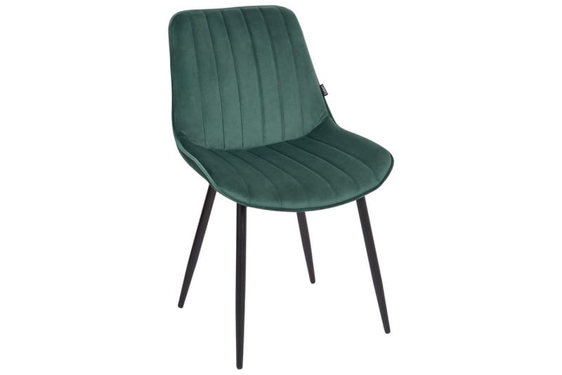 Sett med 2 spisestuestoler Dubrovnik - Grønn, svart/Fløyel - Møbler - Stoler - Spisestuestoler & kjøkkenstoler