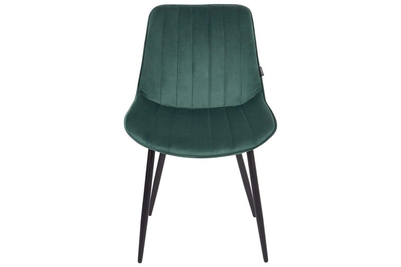 Sett med 2 spisestuestoler Dubrovnik - Grønn, svart/Fløyel - Møbler - Stoler - Spisestuestoler & kjøkkenstoler