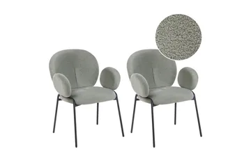 Sett med 2 spisestuestoler Ely - Grønn, svart - Møbler - Stoler - Spisestuestoler & kjøkkenstoler