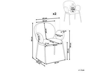 Sett med 2 spisestuestoler Ely - Grønn, svart - Møbler - Stoler - Spisestuestoler & kjøkkenstoler