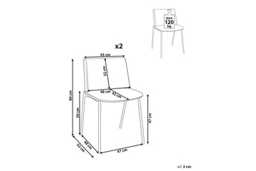 Sett med 2 spisestuestoler Esbon - Grønn, svart - Møbler - Stoler - Spisestuestoler & kjøkkenstoler