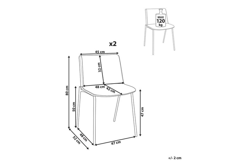 Sett med 2 spisestuestoler Esbon - Grønn, svart - Møbler - Stoler - Spisestuestoler & kjøkkenstoler