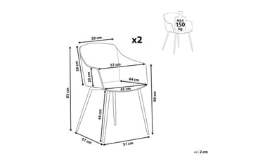 Sett med 2 spisestuestoler Fonda ll - Grønt, lyst tre - Møbler - Stoler - Spisestuestoler & kjøkkenstoler