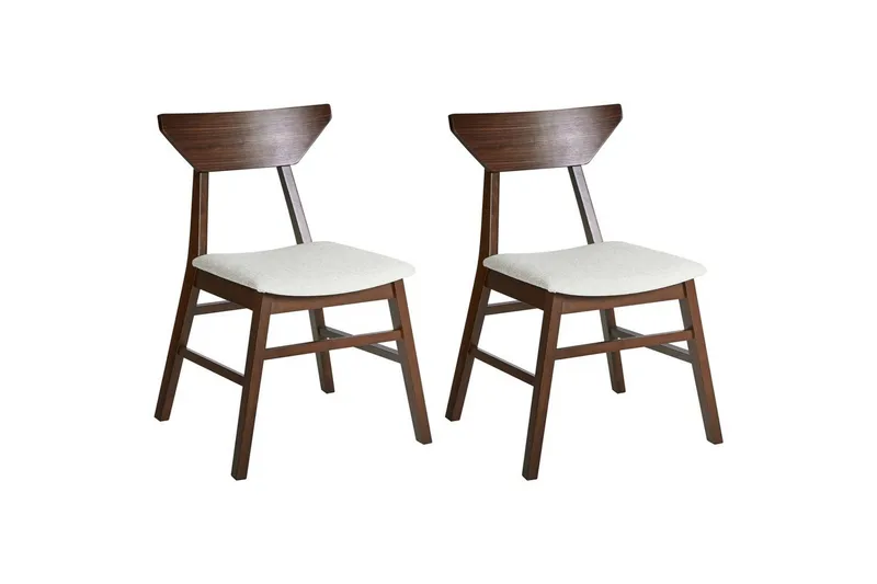 Sett med 2 spisestuestoler Hopkins - Brun, Beige - Møbler - Stoler - Spisestuestoler & kjøkkenstoler