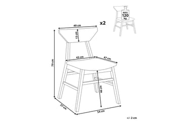 Sett med 2 spisestuestoler Hopkins - Brun, Beige - Møbler - Stoler - Spisestuestoler & kjøkkenstoler
