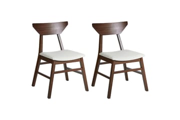 Sett med 2 spisestuestoler Hopkins - Brun, Beige - Møbler - Stoler - Spisestuestoler & kjøkkenstoler