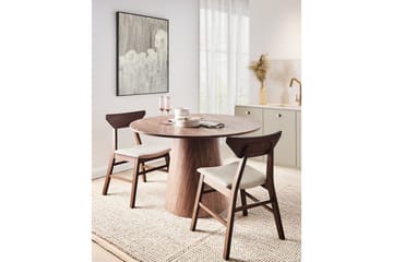 Sett med 2 spisestuestoler Hopkins - Brun, Beige - Møbler - Stoler - Spisestuestoler & kjøkkenstoler