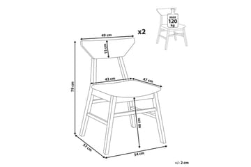 Sett med 2 spisestuestoler Hopkins - Brun, Taupe - Møbler - Stoler - Spisestuestoler & kjøkkenstoler