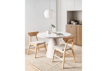 Sett med 2 spisestuestoler Hopkins - Brun, Taupe - Møbler - Stoler - Spisestuestoler & kjøkkenstoler