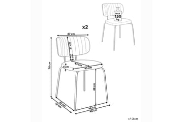 Sett med 2 spisestuestoler Irins - Møbler - Stoler - Spisestuestoler & kjøkkenstoler