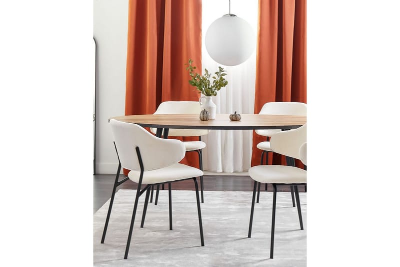 Sett med 2 spisestuestoler Kenai - Beige, svart - Møbler - Stoler - Spisestuestoler & kjøkkenstoler