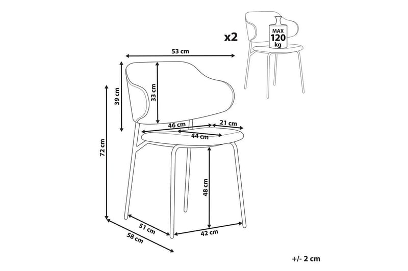 Sett med 2 spisestuestoler Kenai - Grønn, svart, Grønn, Svart - Møbler - Stoler - Spisestuestoler & kjøkkenstoler