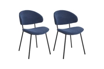 Sett med 2 spisestuestoler Kiana - Blå, Svart - Møbler - Stoler - Spisestuestoler & kjøkkenstoler