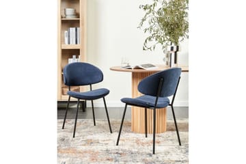 Sett med 2 spisestuestoler Kiana - Blå, Svart - Møbler - Stoler - Spisestuestoler & kjøkkenstoler