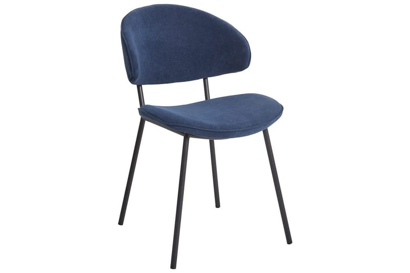 Sett med 2 spisestuestoler Kiana - Blå, Svart - Møbler - Stoler - Spisestuestoler & kjøkkenstoler