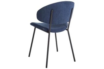 Sett med 2 spisestuestoler Kiana - Blå, Svart - Møbler - Stoler - Spisestuestoler & kjøkkenstoler