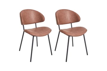 Sett med 2 spisestuestoler Kiana - Brun, Svart - Møbler - Stoler - Spisestuestoler & kjøkkenstoler