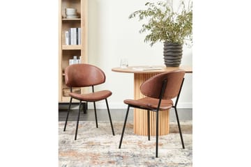 Sett med 2 spisestuestoler Kiana - Brun, Svart - Møbler - Stoler - Spisestuestoler & kjøkkenstoler