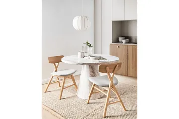 Sett med 2 spisestuestoler Leland - Brun, grå - Møbler - Stoler - Spisestuestoler & kjøkkenstoler