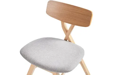 Sett med 2 spisestuestoler Leland - Brun, grå - Møbler - Stoler - Spisestuestoler & kjøkkenstoler