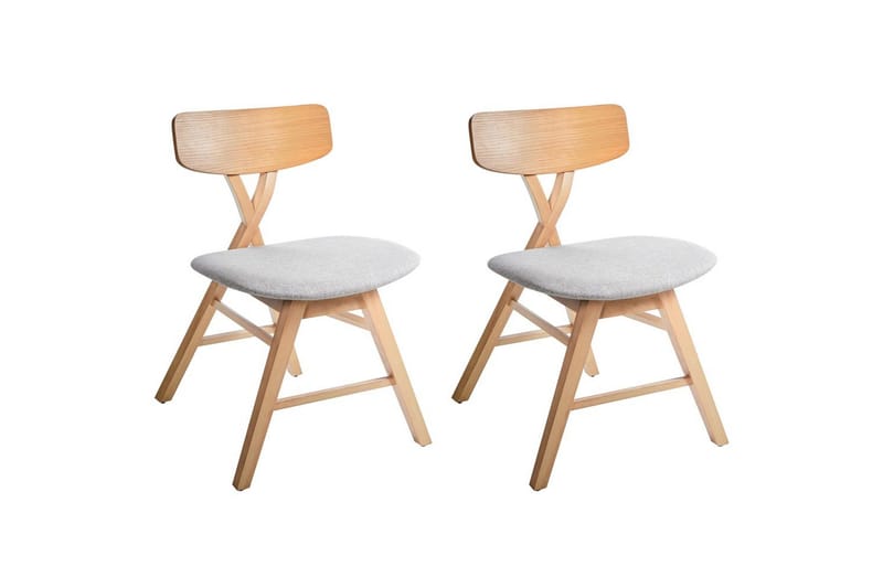 Sett med 2 spisestuestoler Leland, Brun, grå